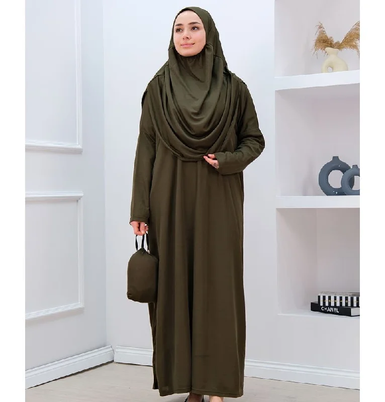 Modest Women's One Piece Prayer Dress N2304 - Olive Green Budget-friendly unclassified dresses