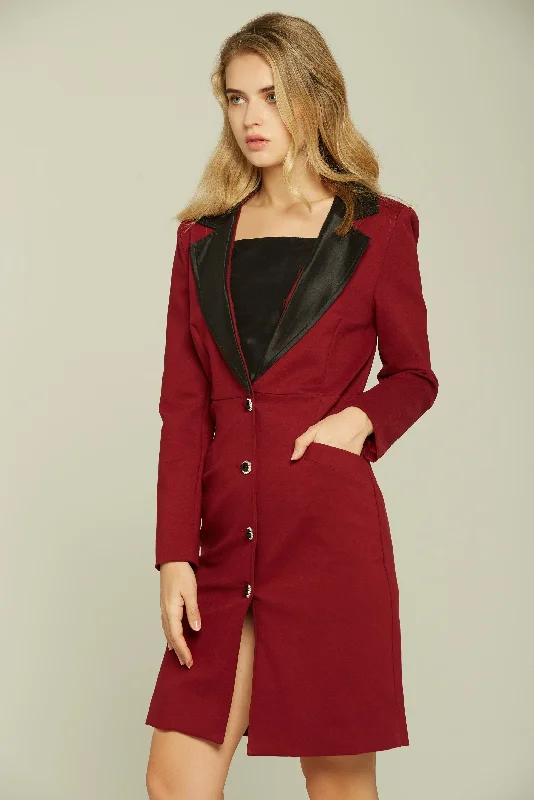 Red and Black Buttoned Royal Blazer Dress Winter unclassified dresses