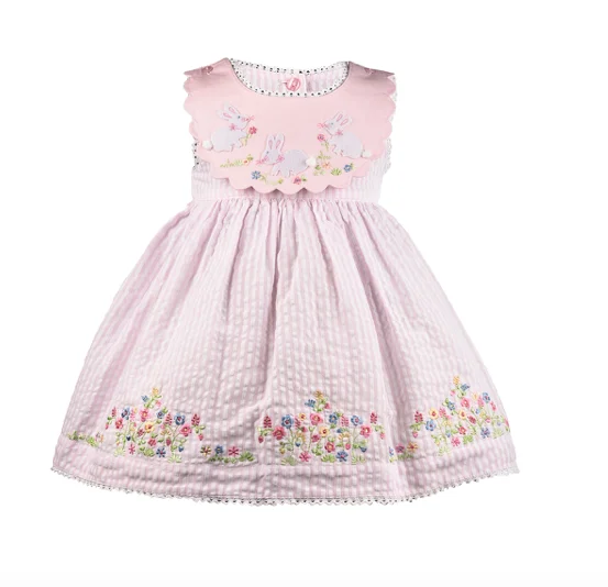 Reversible Collar Bunny Dress by Cotton Kids Beaded unclassified dresses