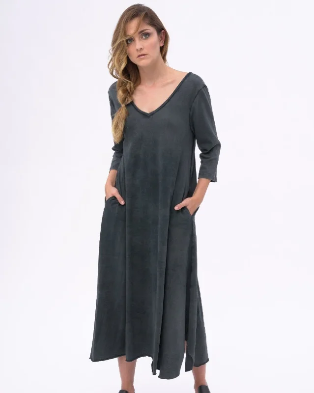 Stonewashed Scoop Neck Organic Cotton Dress Open-back unclassified dresses