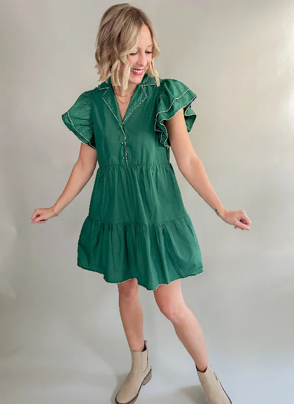 The Sanford Scalloped Dress (Forest) Summer unclassified dresses