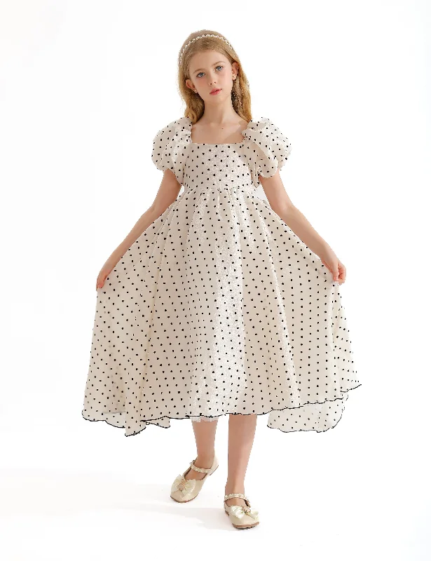 Cream Osuna Polka Dot Teacup Dress Anniversary unclassified dresses