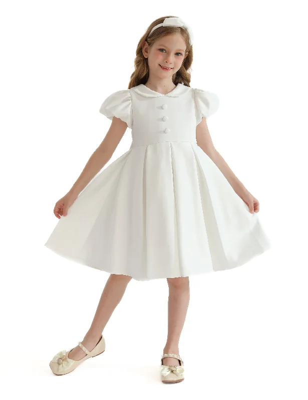 Ivory Barrymore Teacup Button Dress Minimalist unclassified dresses