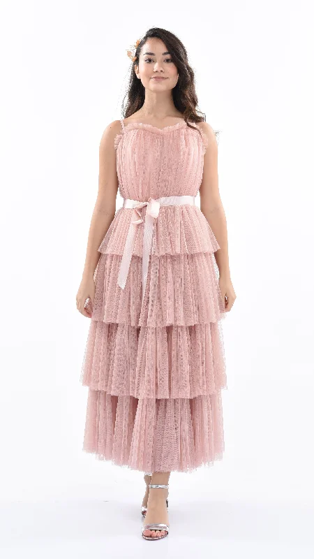 Pink Blush Firenze Tiered Ribbon Dress Formal unclassified dresses