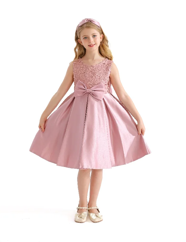 Pink Hampton Double Bow Dress Embroidered unclassified dresses