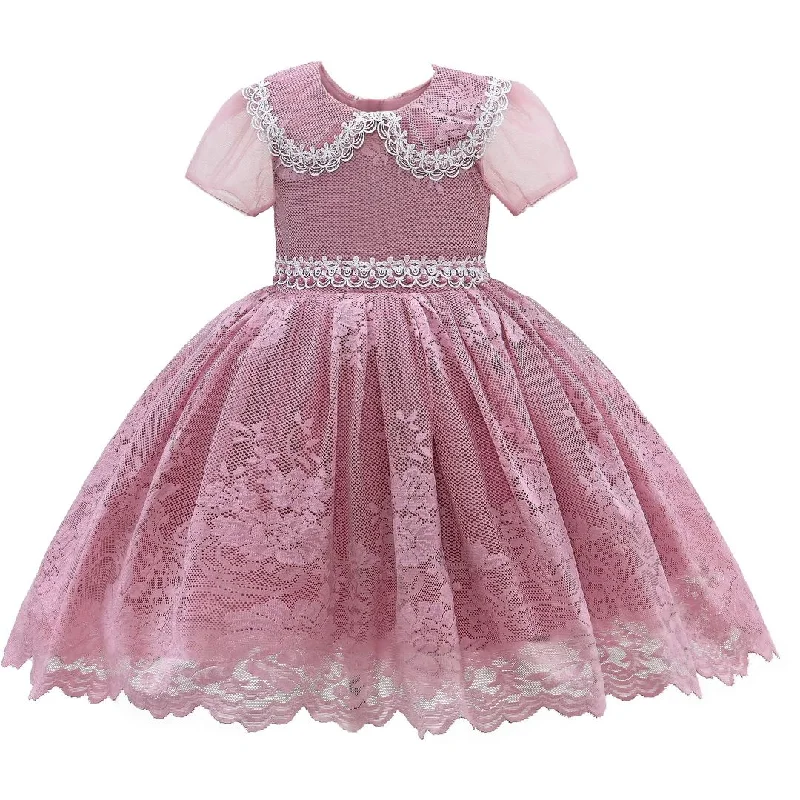 Pink Rose Dolly Embroidered Dress Mesh unclassified dresses