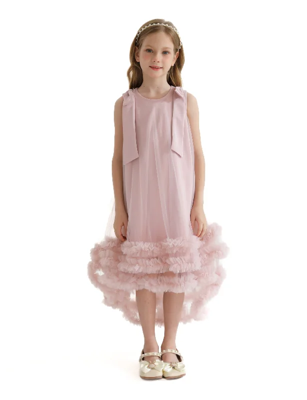 Pink Violeta Sleeveless Ruffle Overlay Dress Graduation unclassified dresses