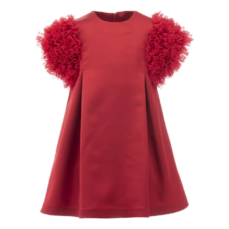 Red Ruffle Sleeve Dress Best-selling unclassified dresses