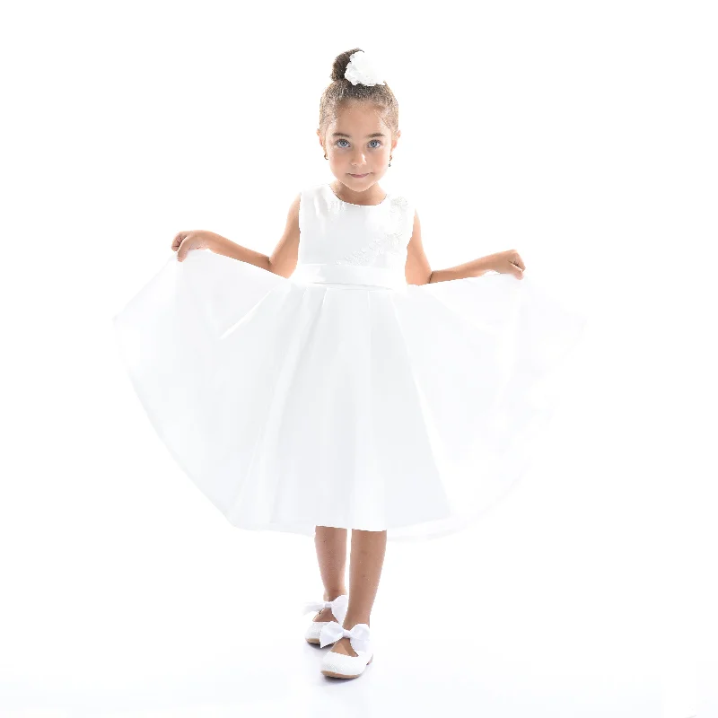 White Adeline Satin Dress A-line unclassified dresses