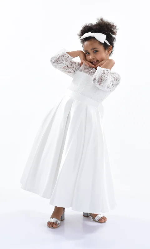 White Arcadia Satin Dress Ruched unclassified dresses