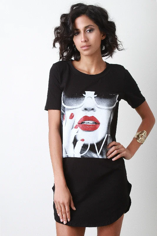 Love Graphic Tee Dress Stretchy unclassified dresses