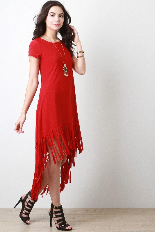 Boxy Cut Fringe Dress Casual unclassified dresses