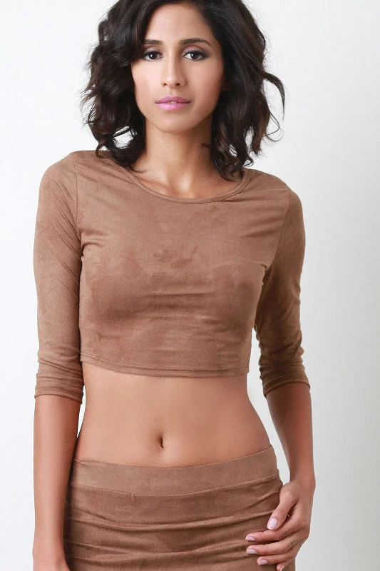 Suede Crop Top Petite unclassified dresses