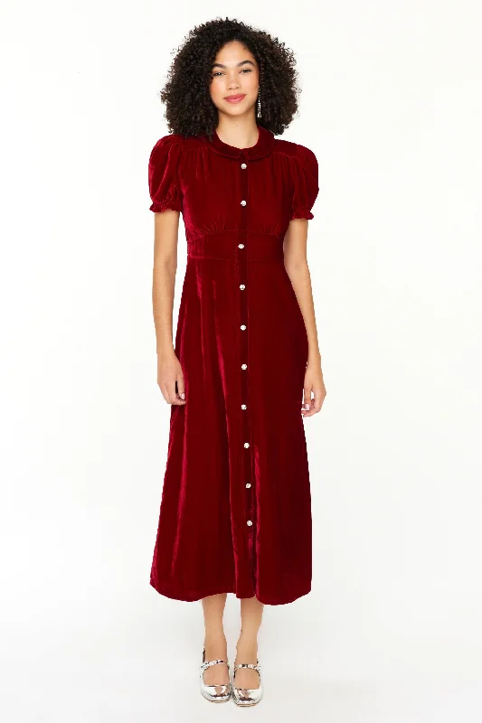 Velvet Riley Dress w. Collar Embroidered unclassified dresses