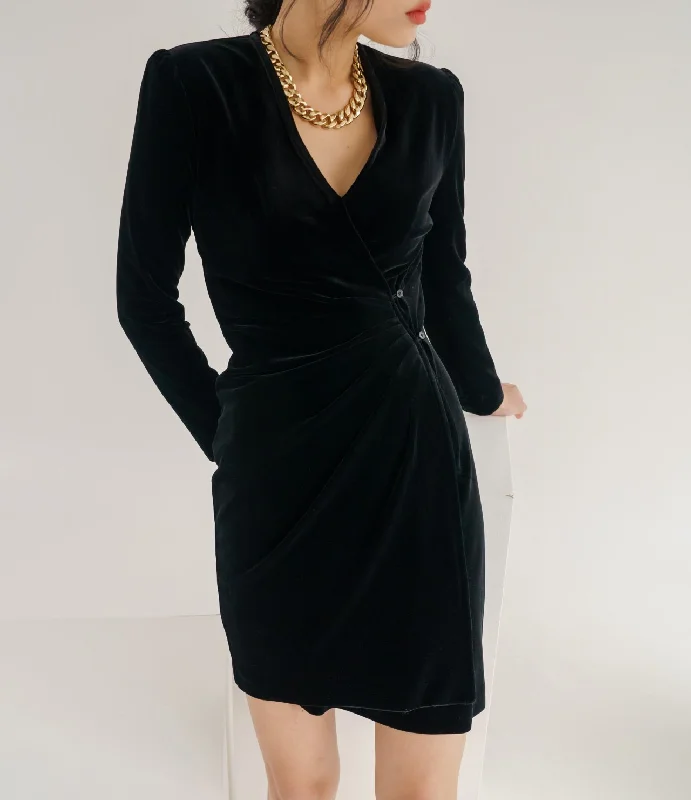 VELVET WRAP DRESS Silk unclassified dresses