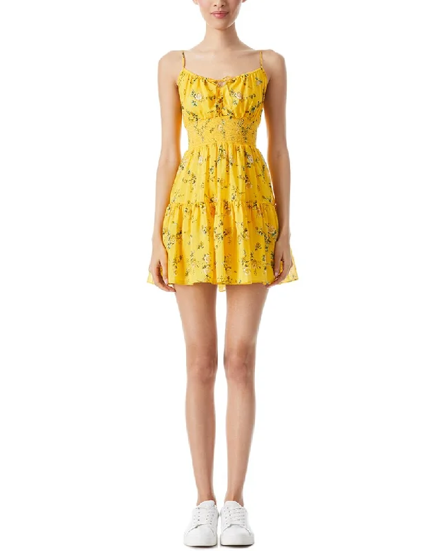 alice + olivia Lai Mini Dress Ripped Denim Skirt