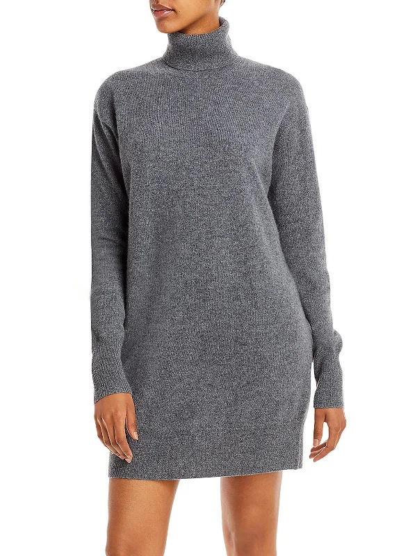 Womens Cashmere Mini Sweaterdress Mini Skirt with Lace