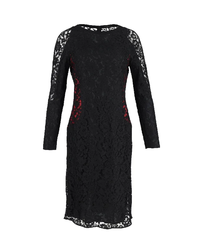 Joseph Lace Shift Dress in Black Cotton Lace Cocktail Dress